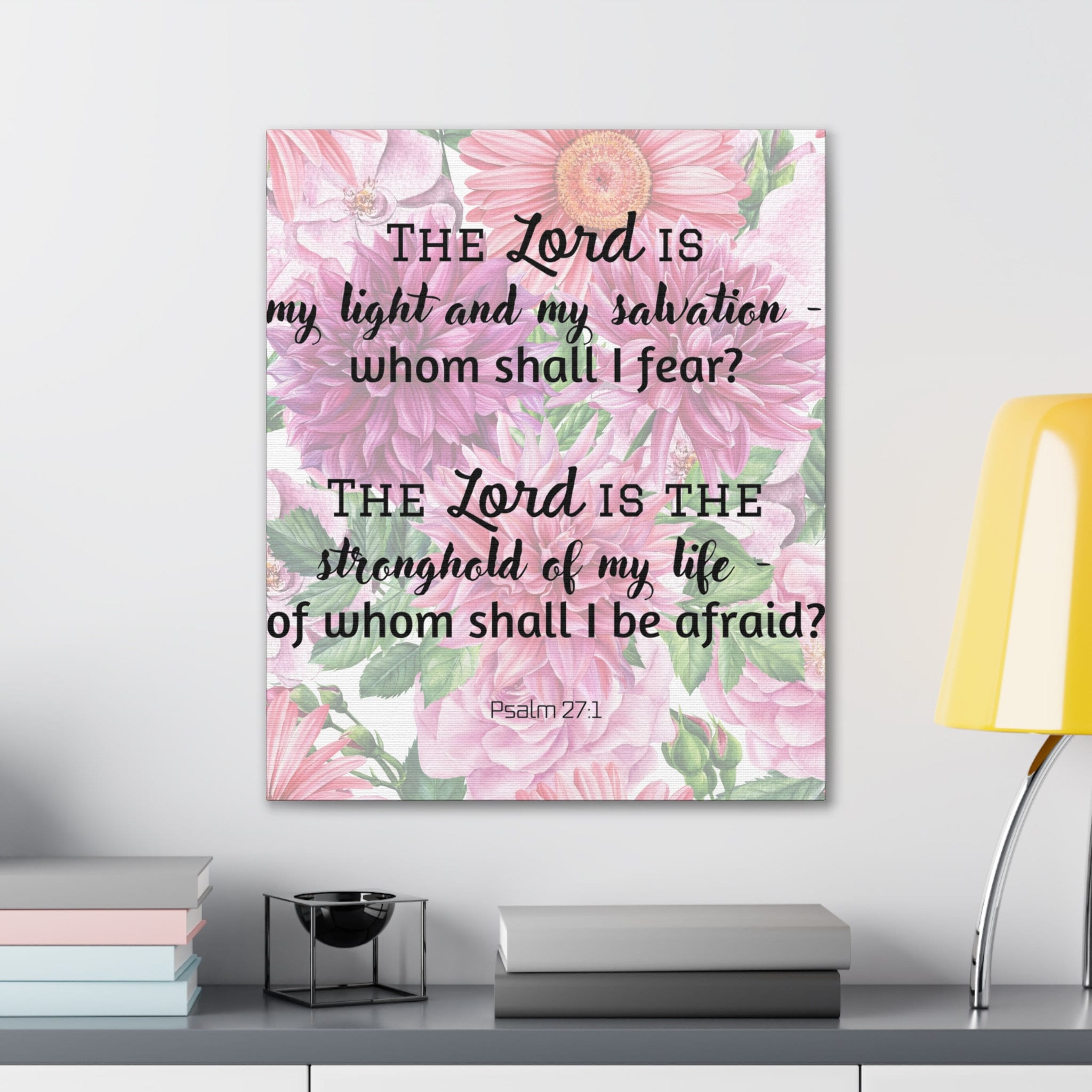 Inspirational Psalm 271 Biblical Canvas Art Faithful Home Decor