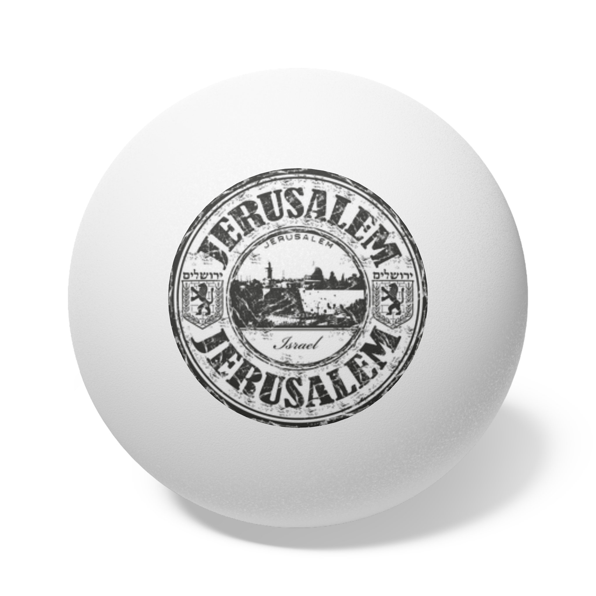 Jerusalem Ping Pong Biblical Balls 6-Pack - Jerusalem Stamp, Gift for Ping Pong Players