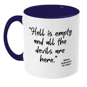 Shakespeare Quote Mug: "Hell is empty..." - Literature Fan Gift