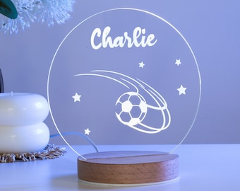 LED Fußball Sport Fan Lampe, Maß Nachtlicht, Fußball Nachtlicht Geschenk, Fußball Geschenke für Schlafzimmer, Geburtstagsgeschenke für Kinder