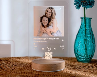 Song Plaque Custom, Personalized Music Plaque With Stand, Anniversary Gift for Him, Custom Album Cover Music Plaque with Photo,