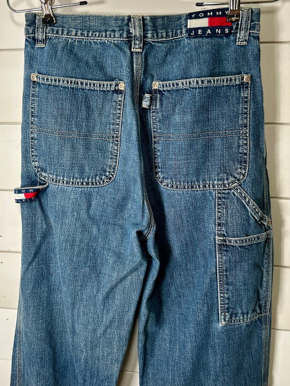 1990s Tommy Hilfiger Low Rise Carpenter Jeans // … - image 5