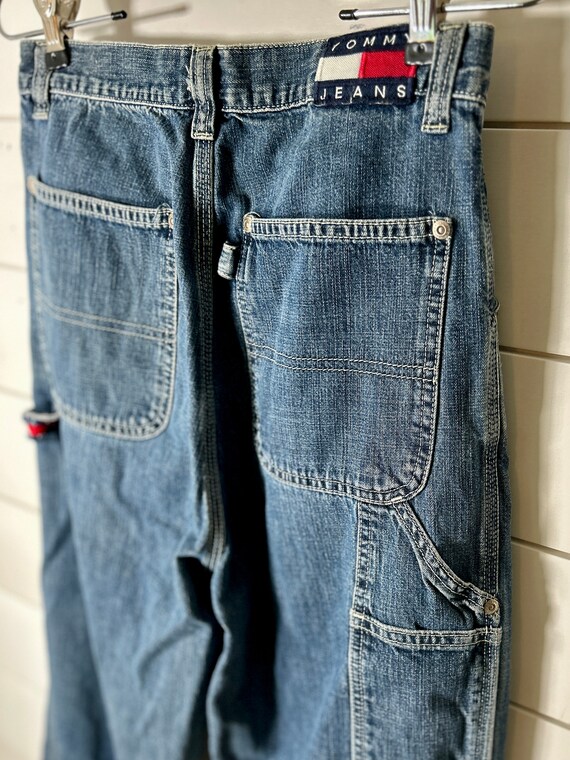 1990s Tommy Hilfiger Low Rise Carpenter Jeans // … - image 2