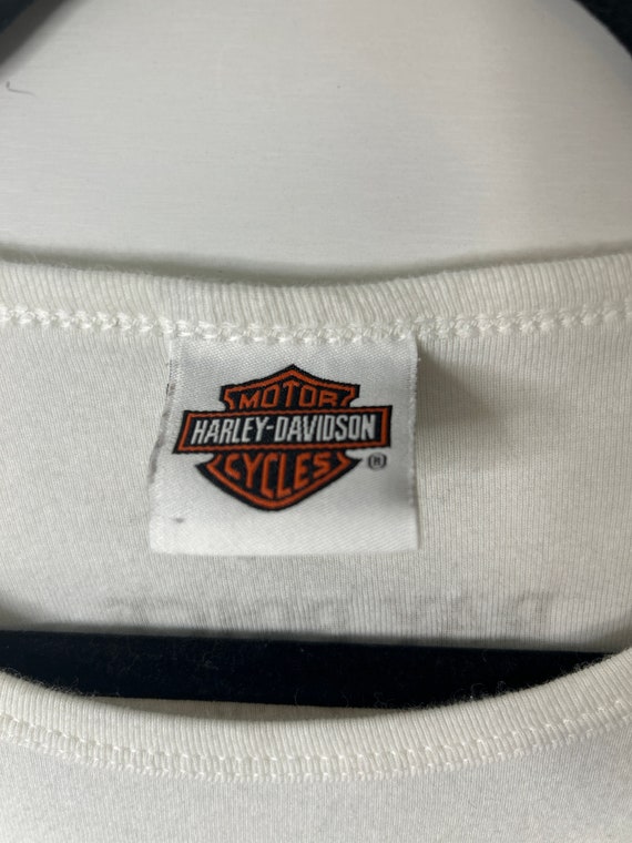 Y2K Harley Davidson White Top // Suede Side Ties … - image 7