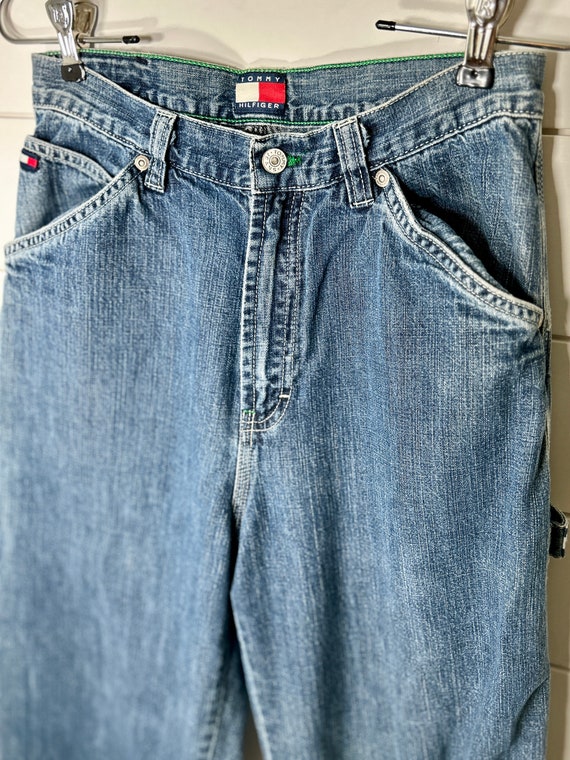1990s Tommy Hilfiger Low Rise Carpenter Jeans // … - image 3