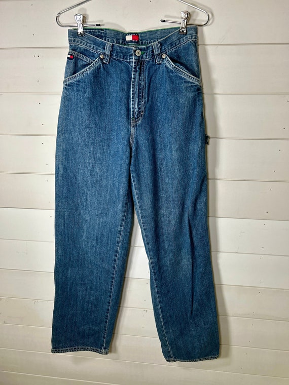1990s Tommy Hilfiger Low Rise Carpenter Jeans // … - image 1