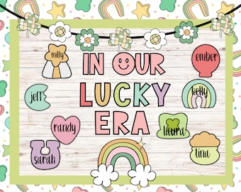In our lucky era - st patricks day themed classroom decor - bulletin board border kit - class decorations