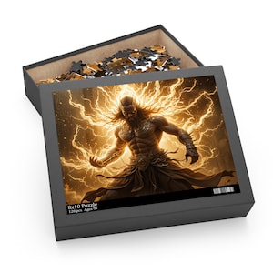 Thunder God Jigsaw Puzzle: Mythical Lightning Deity Fantasy Art