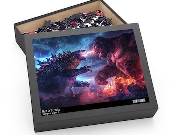 Godzilla vs Kong Jigsaw Puzzle: Epic Showdown, Family Game Night