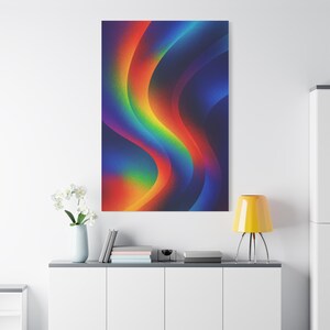 Abstract Rainbow Waves Canvas Art | Colorful Gradient Modern Home Decor, Gift for Art Lovers, Modern Home Styling, Colorful Wall Art