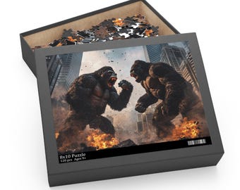 Gorilla Battle Jigsaw Puzzle: Urban Clash of Titans