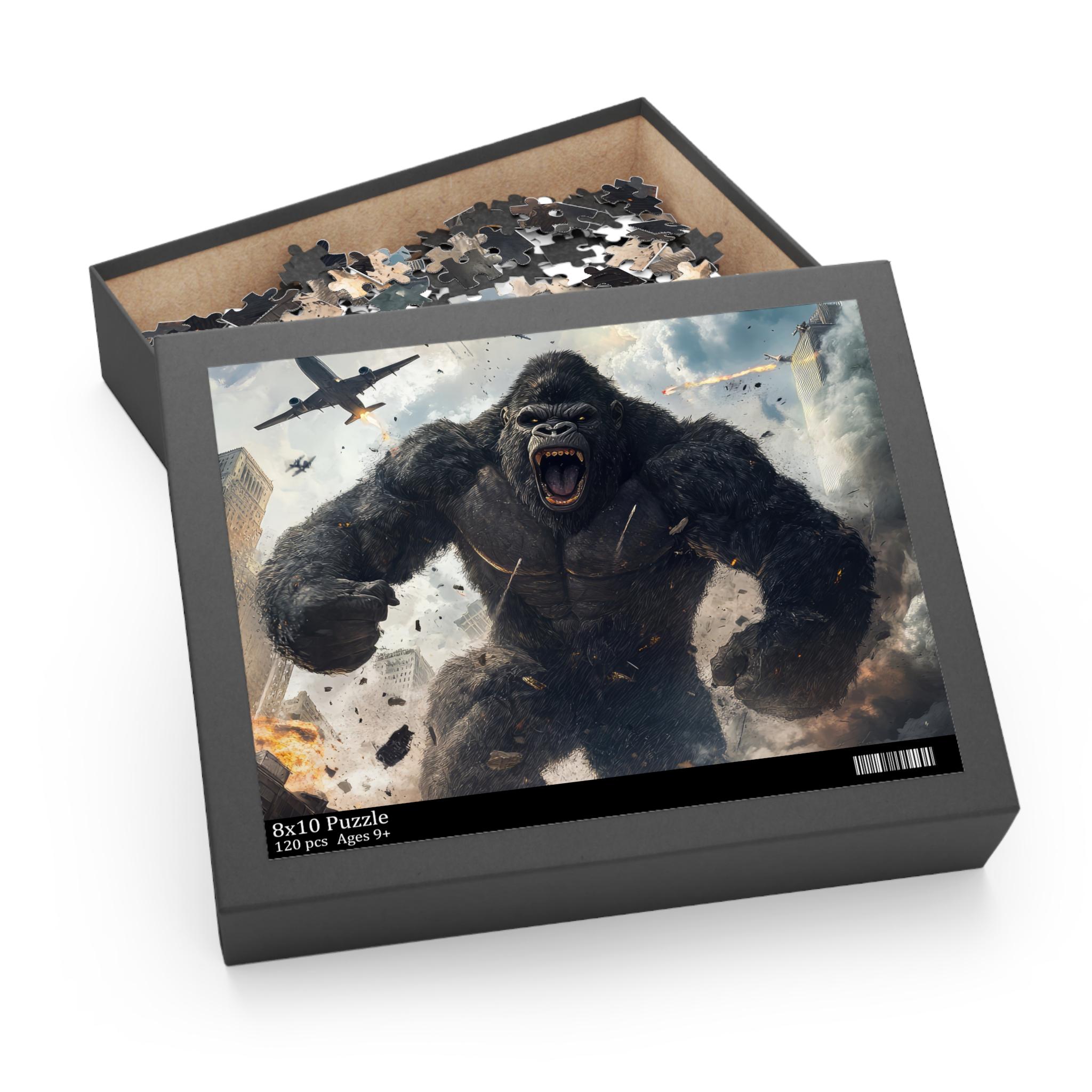 Raging Gorilla Jigsaw Puzzle: Fierce Giant in Urban Destruction