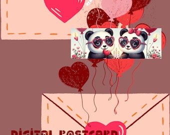 digitale Postkarte mit Liebeserklärung des Pandas