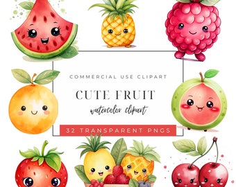 Süße Früchte Clipart - Süßes Essen - Hochwertige Pngs - Aquarell Süße Früchte Clipart - Sommer Früchte Clipart - Kommerzielle Nutzung