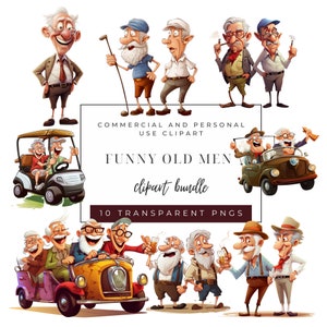 Imágenes Prediseñadas de ancianos divertidos, ancianos divertidos, abuelos lindos, imágenes prediseñadas de ancianos, paquete PNG de ancianos, ancianos alegres