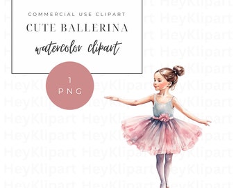 Watercolor Ballerina Clipart: Dusty Pink Ballet PNG (Digital Download)