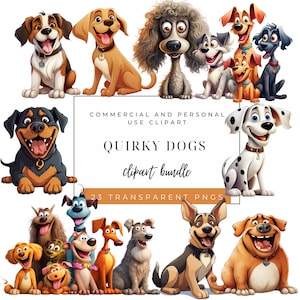 Eigenzinnige hond clipart, grillige honden, PNG bundel, sublimatie clip art dieren, eigenzinnige graphics, grappige huisdieren, langwerpige hond illustratie