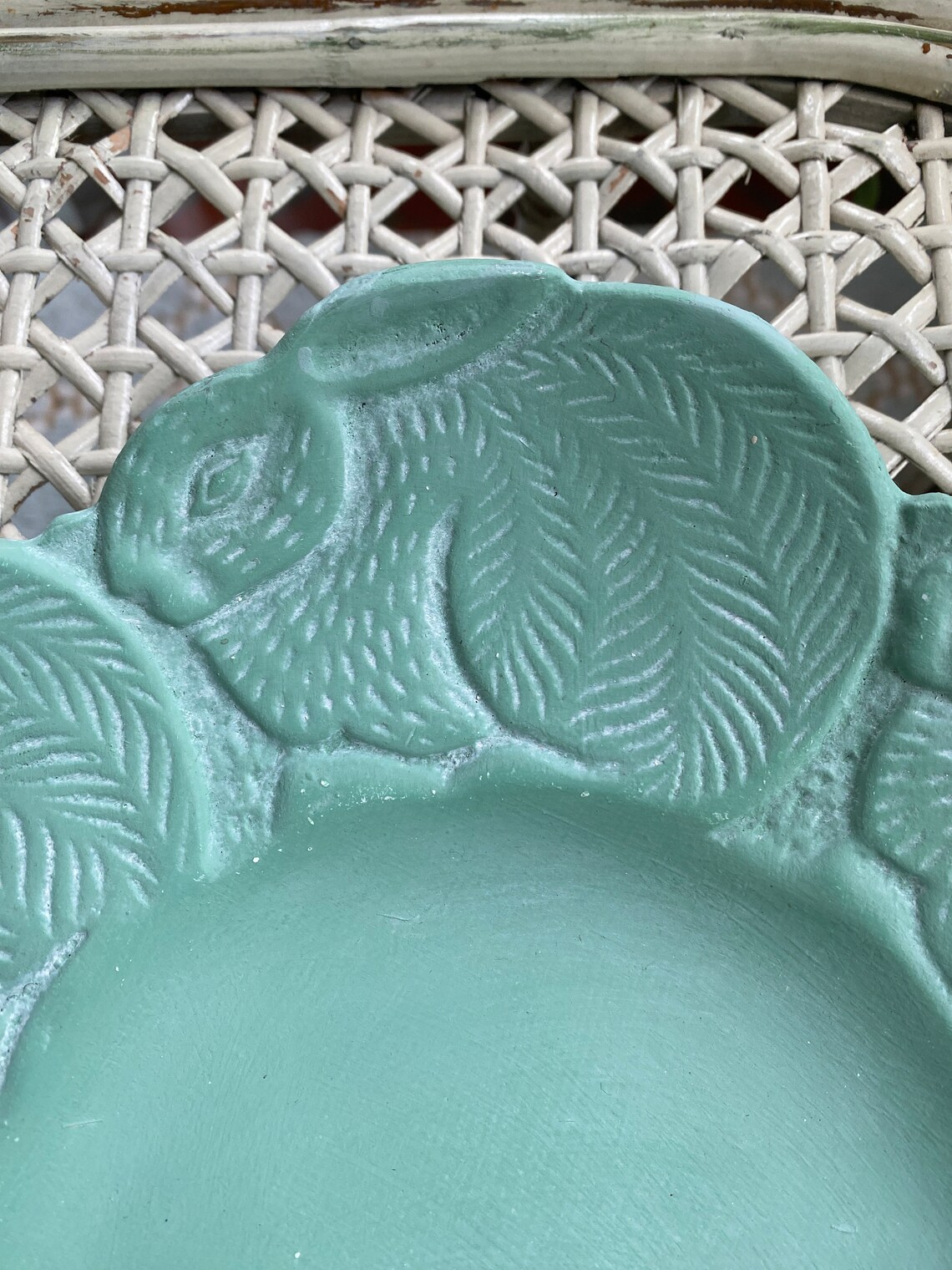 Aqua Painted Terracotta Bunny Plate - Etsy