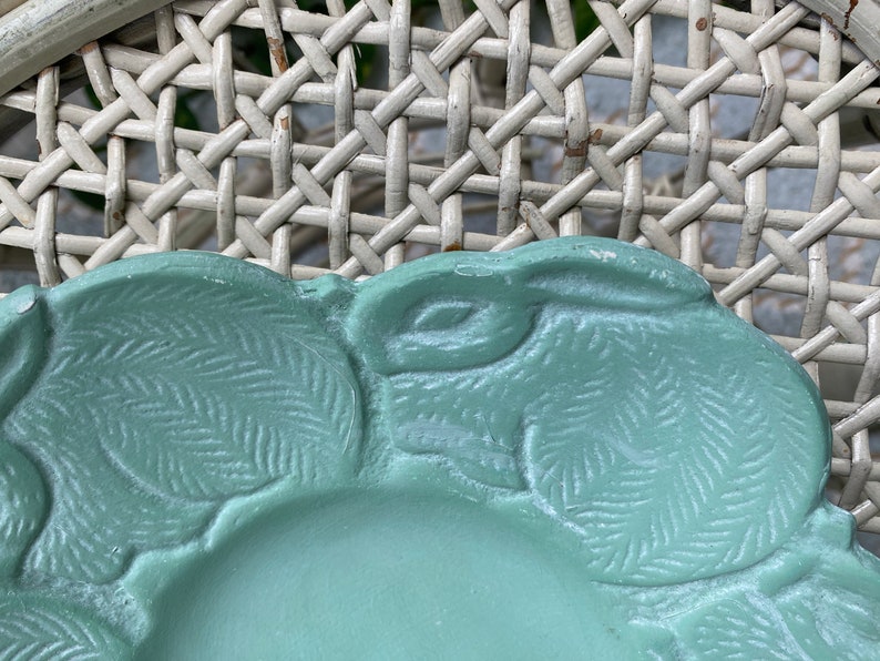 Aqua Painted Terracotta Bunny Plate - Etsy