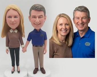 Custom Couple Bobblehead Personalized Parents Anniversary Gift for Husband Wife Birthday Keepsake Figurine Decor