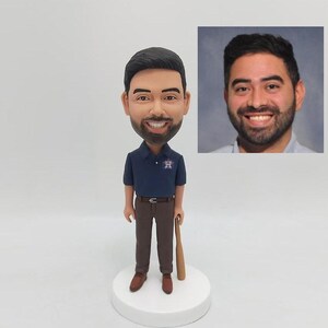 Personalized baseball players athlete bobblehead, customized creative gifts for girlfriend,Custom figurine, bobblehead with baseball bat