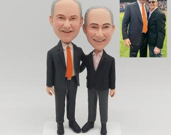 Best Friends Bobblehead, Custom Couple Figurine from Photo, Friendship Anniversary