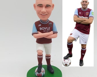 Soccer Bobblehead, Figurine from Photo, Custom Portrait, Football Player