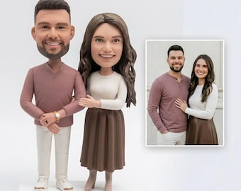 Custom Couple Bobblehead Personalized Anniversary Gift for Boyfriend Girlfriend Husband Wife Romantic Keepsake Decor