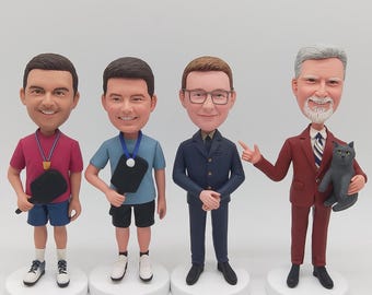 Custom Male Bobblehead, Personalized Multi Style Gift for Men, Handmade Keepsake Desk Display