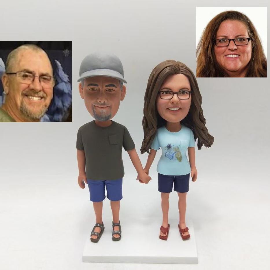 clay custom couple figures，custom couple bobblehead，anniversary gifts for parents，50th anniversary gift，50th wedding anniversary，couples