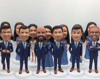 Groomsmen Gift Set, Custom Bobbleheads for 1-20, Christmas Man Gifts, Personalized Groomsman Bobbleheads