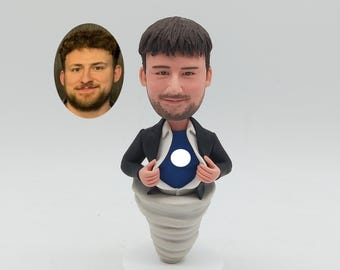 Custom Superhero Bobblehead from Photo, Funny Costume Figurine