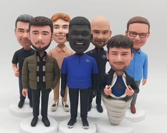 Custom Group Bobblehead Personalized Coworker Gift Funny Office Team Farewell Keepsake Desk Display Decor
