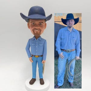 Western Cowboy Bobbleheads nach Kundenwunsch, personalisierte Bobbleheads für Dad, personalisierte Geburtstagsgeschenke, personalisierte Männerbobbleheads, Vatertagsgeschenk