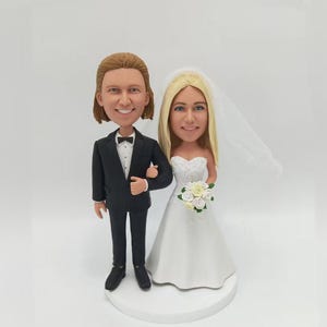 Wedding cake topper wedding topper bobblehead Custom cake toppers for wedding keepsake wedding figurinePersonalized wedding gift