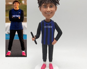 Track & Field Bobblehead, Custom Relay Runner Figurine from Photo