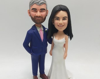 Custom Couple Figurines - Personalized Wedding Cake Topper for Bride, Groom & Anniversary