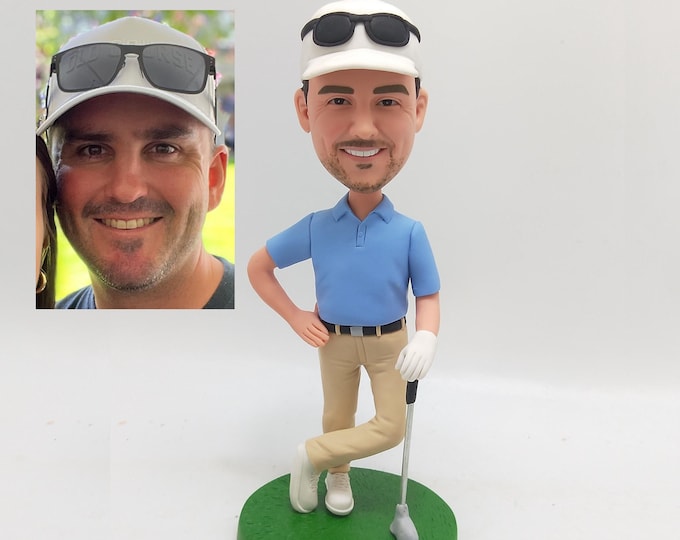 Custom Golf Bobbleheads - Personalized Dad & Boss Figurines, Christmas Present for Golf Enthusiasts