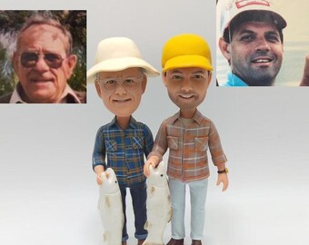 Custom Fishing Expert Bobblehead, Personalized Fisherman Sculpture, Exclusive Souvenir or Award