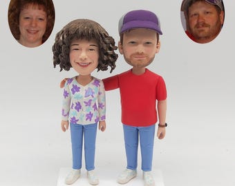 Custom Bobblehead for Parents from Photo, Personalized Anniversary Gift Keepsake for Mom and Dad