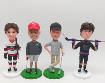 Custom Sports Bobblehead, Personalized Athlete Gift, Hockey and Golf Fan Keepsake for Him
