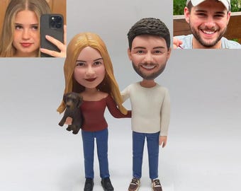 Personalized Couple Bobbleheads, Happy Anniversary Gifts, Unique Valentine's Day Gifts for Couples