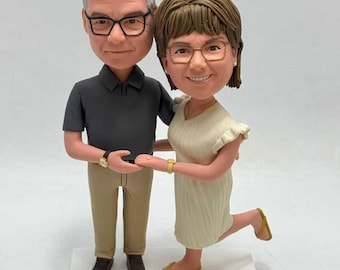 Personalized 50th Anniversary Bobblehead, Custom Wedding Figurine, Gift for Couple