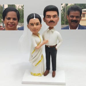 Cabeza de muñeco de pareja personalizada, pareja de muñecos cabezones, adorno para tarta de bodas con muñeco cabezón, muñecos cabezones impresos en 3D personalizados, adorno para tarta de bodas, adorno