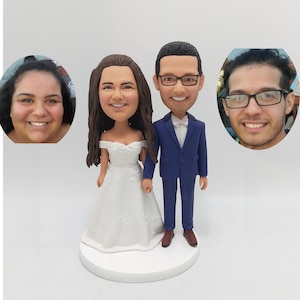 Custom Bobblehead dolls Wedding Cake Topper, Personalized Wedding Cake Bobbleheads, Custom Figurine Wedding Cake Topper, Anniversary Gift