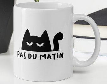 Ceramic cat mug gift idea, free delivery, printed on both sides for little cat lovers