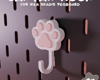 Cat Paw Hook for IKEA SKÅDIS Pegboard (3DPrintable STL File)