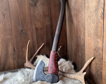 Hand Forged Splitting Axe: High Carbon Steel Bushcraft Felling Axe