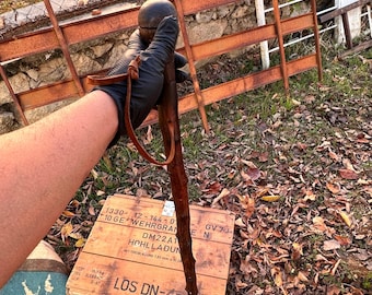 Natural Wood Hiking Stick, Cranbbery Wood Walking Cane, Trekking Pole, Outdoors, Blackthorn