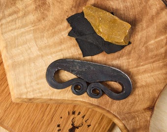 Handforged Flint Steel Fire Starter Kit: Bushcraft Survival Gear